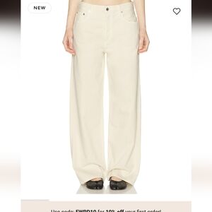 NWT Agolde Low Slung Baggy Wide Leg Cream Jeans sz 26